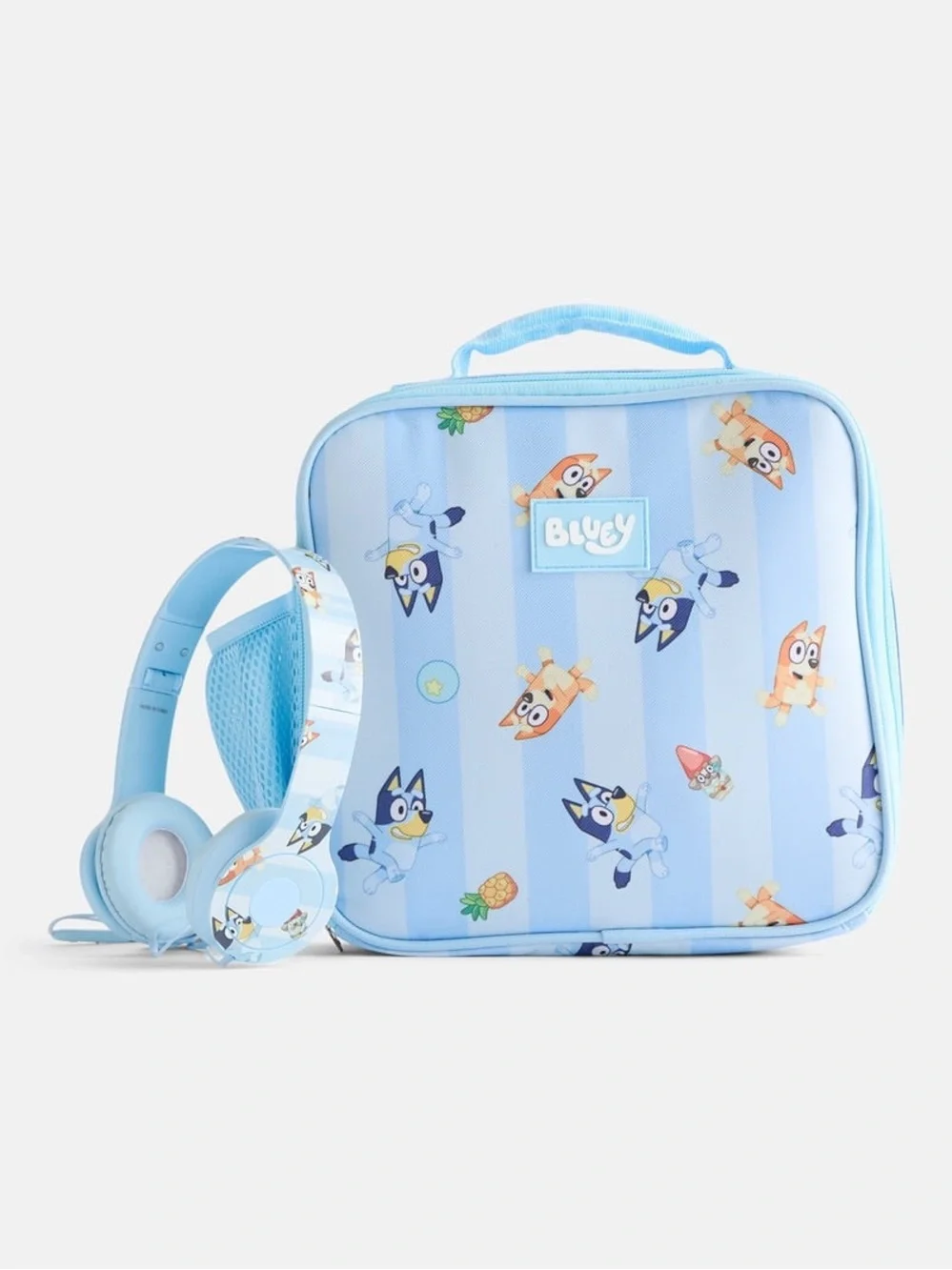 Bluey Kids Backpack,Headphones,Lunchbox Set in Light Blue W1